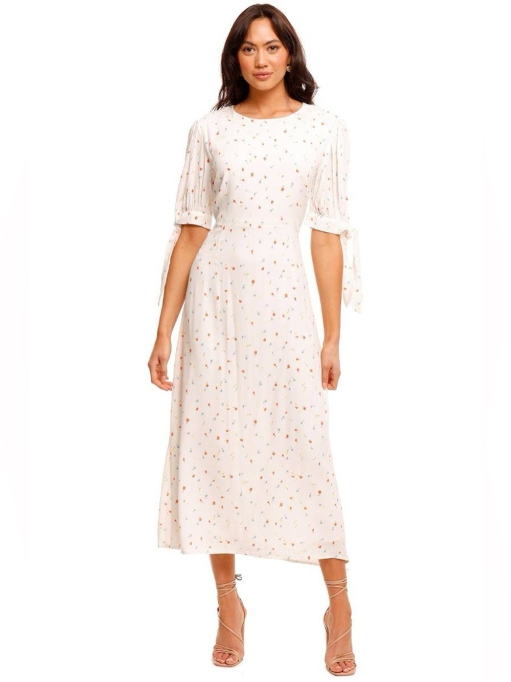 Charlie Holiday Jaime maxi Dress Sz 8 Spring Garden Party Floral Puff Tie Sleeve